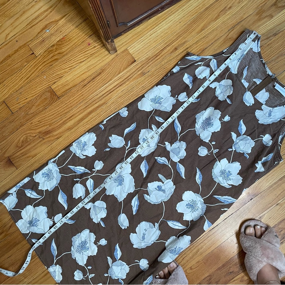 Vintage brown floral shift dress - Picture 7 of 7